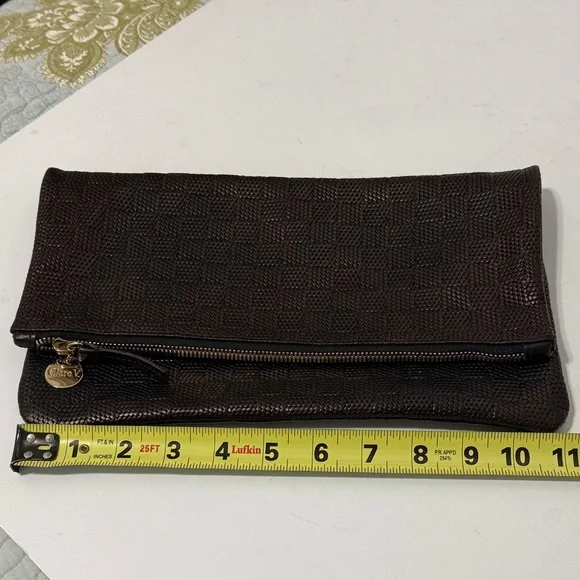 Clare V Cream Leather Tag on Blue Fabric worn once - Picture 3 of 11